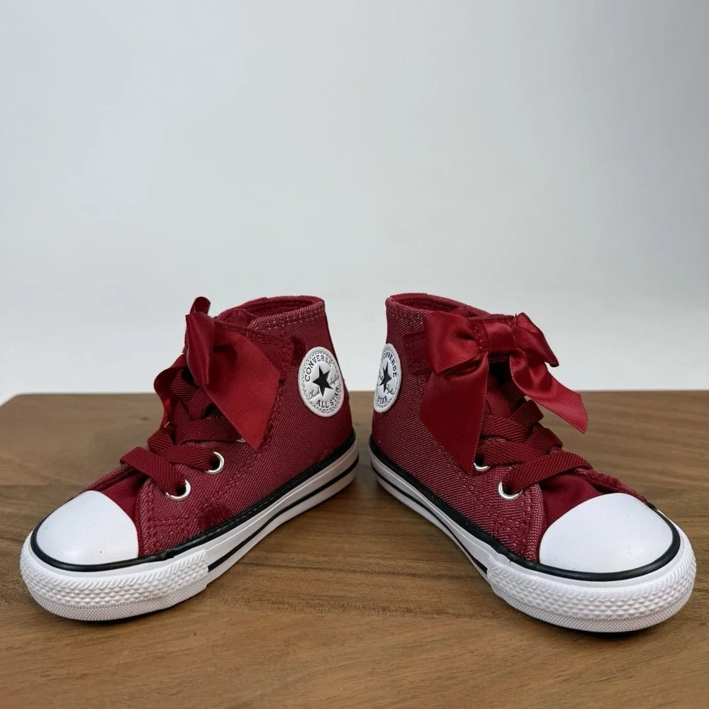 New Little Kids Converse Chuck Taylor All Star 1V High Top Bow Sneakers Size 5 C